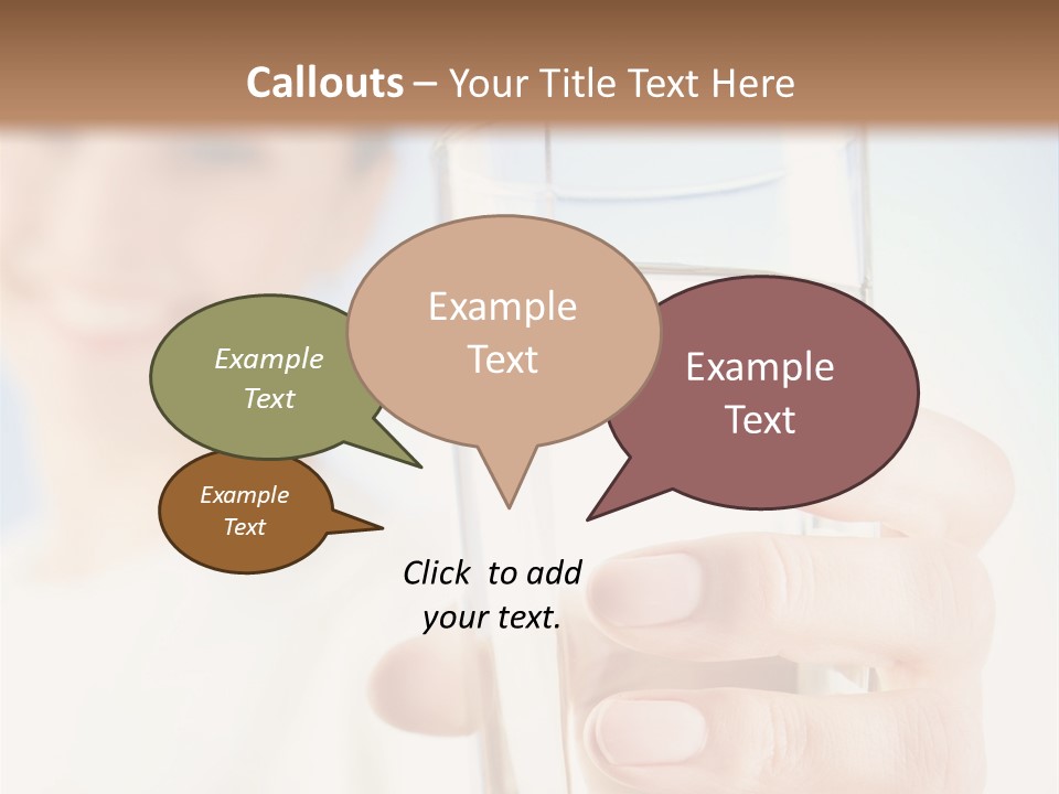 A Woman Holding A Glass Of Water In Her Hand PowerPoint Template