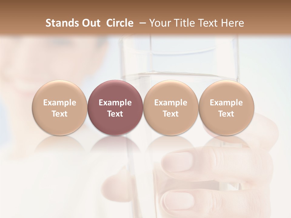 A Woman Holding A Glass Of Water In Her Hand PowerPoint Template