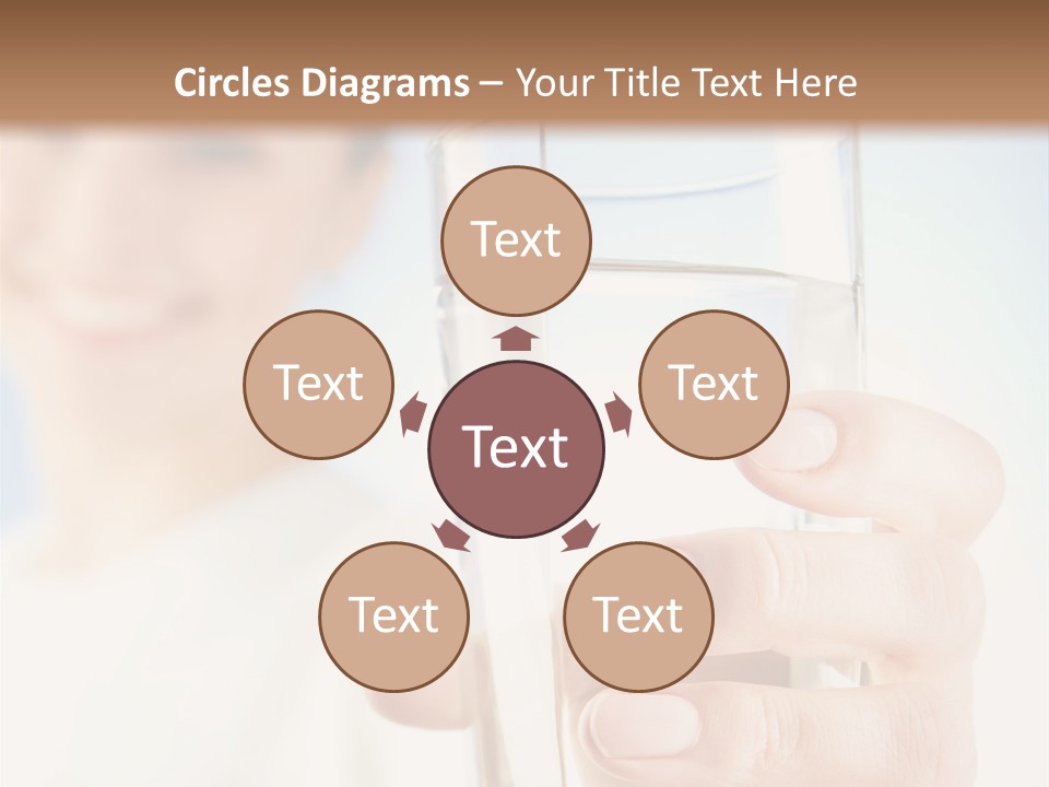 A Woman Holding A Glass Of Water In Her Hand PowerPoint Template