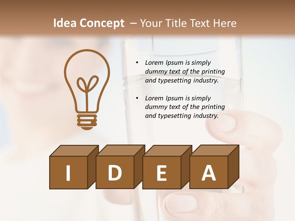 A Woman Holding A Glass Of Water In Her Hand PowerPoint Template