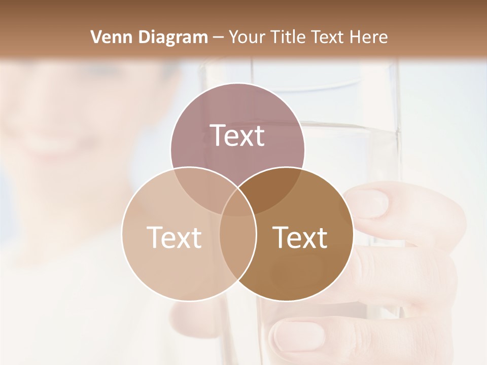 A Woman Holding A Glass Of Water In Her Hand PowerPoint Template