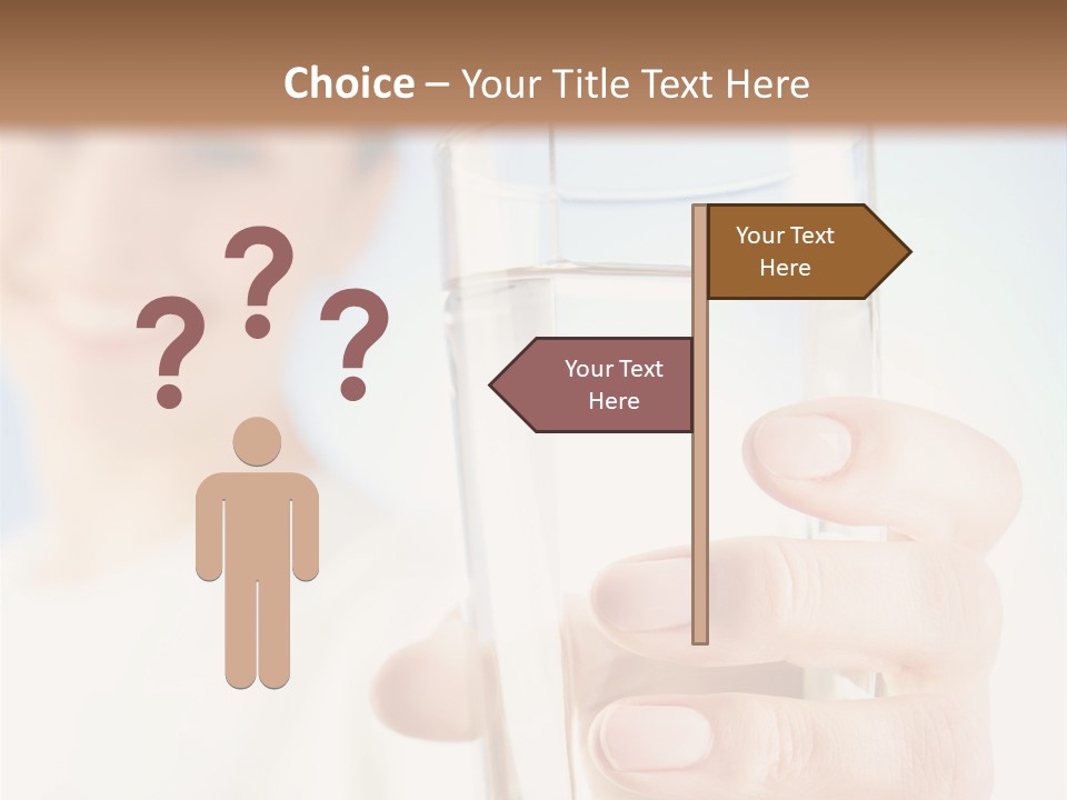A Woman Holding A Glass Of Water In Her Hand PowerPoint Template