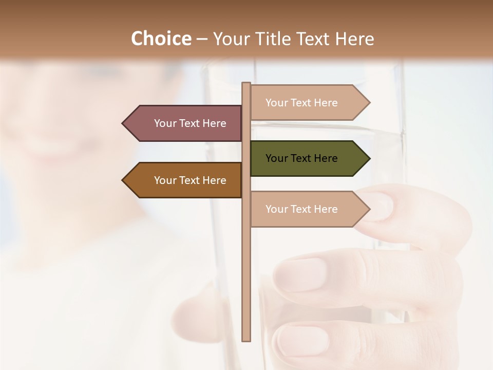 A Woman Holding A Glass Of Water In Her Hand PowerPoint Template