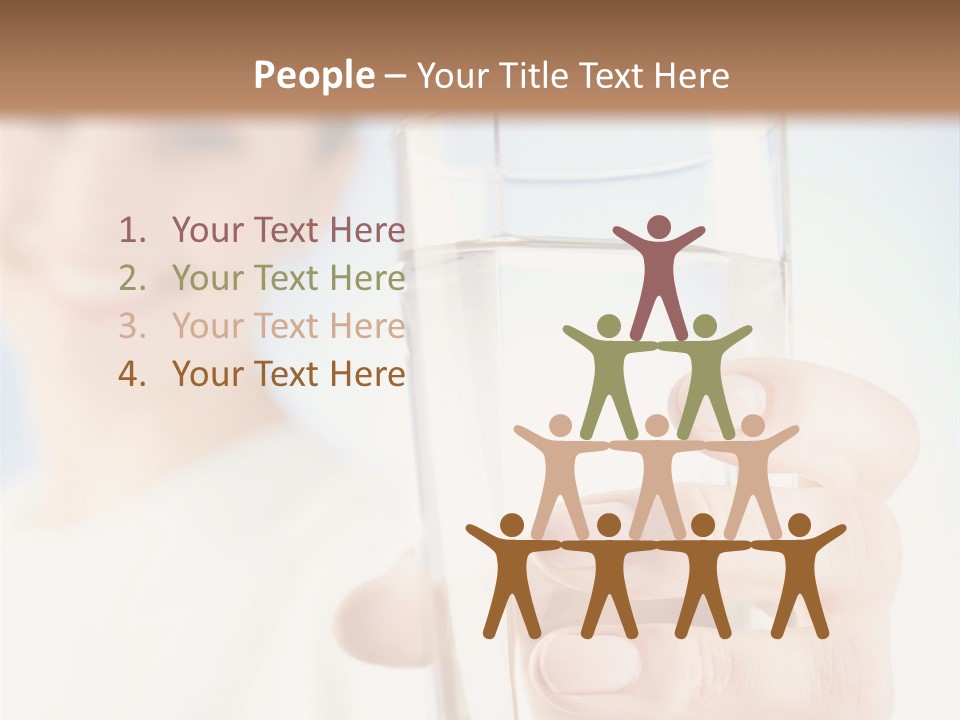 A Woman Holding A Glass Of Water In Her Hand PowerPoint Template