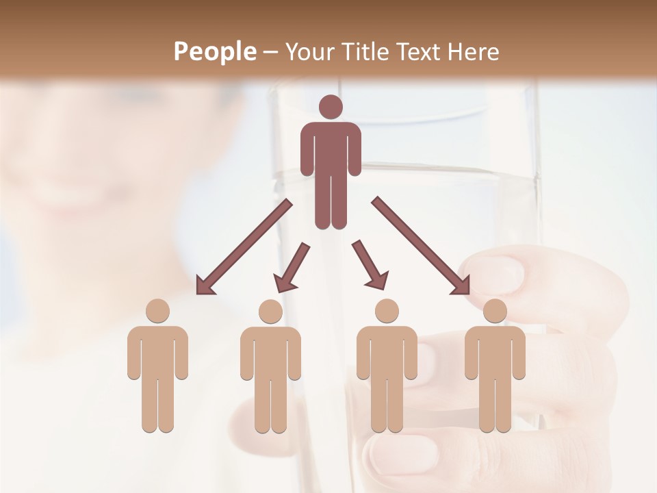 A Woman Holding A Glass Of Water In Her Hand PowerPoint Template