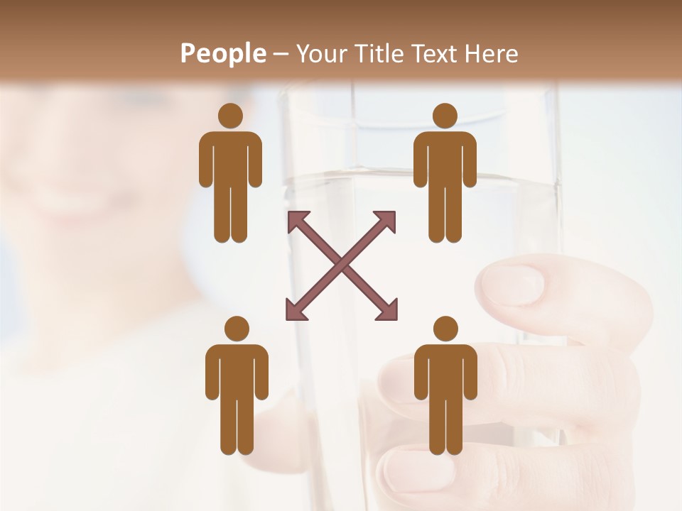 A Woman Holding A Glass Of Water In Her Hand PowerPoint Template