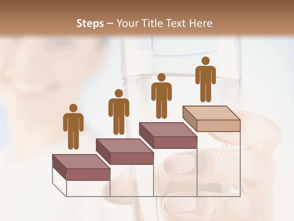 A Woman Holding A Glass Of Water In Her Hand PowerPoint Template