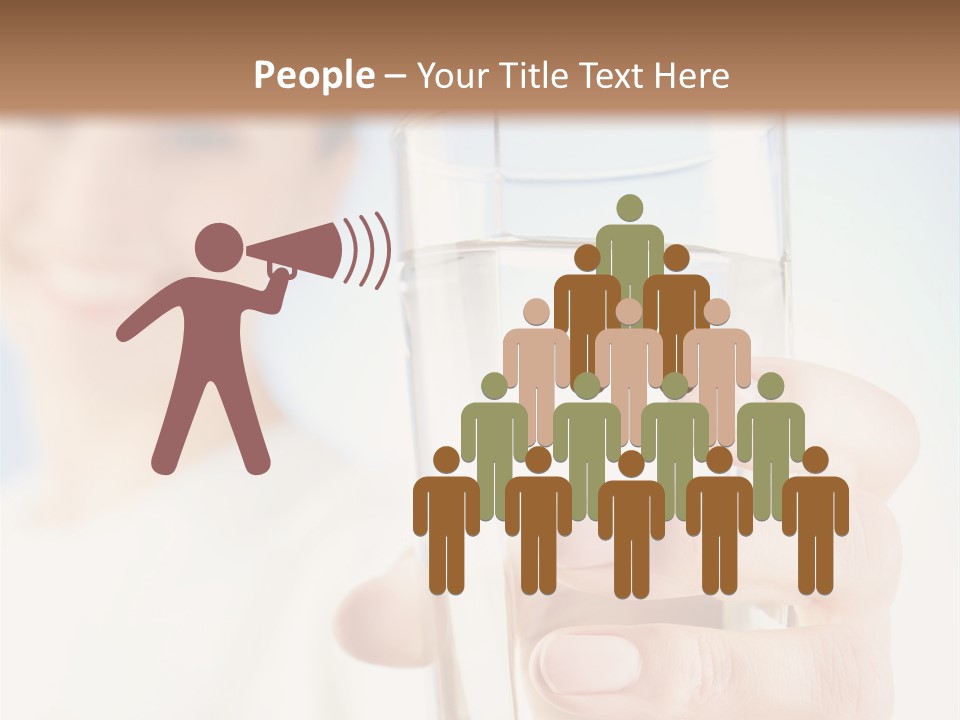 A Woman Holding A Glass Of Water In Her Hand PowerPoint Template