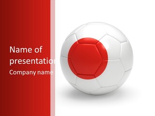 A Soccer Ball With The Flag Of Japan On It PowerPoint Template