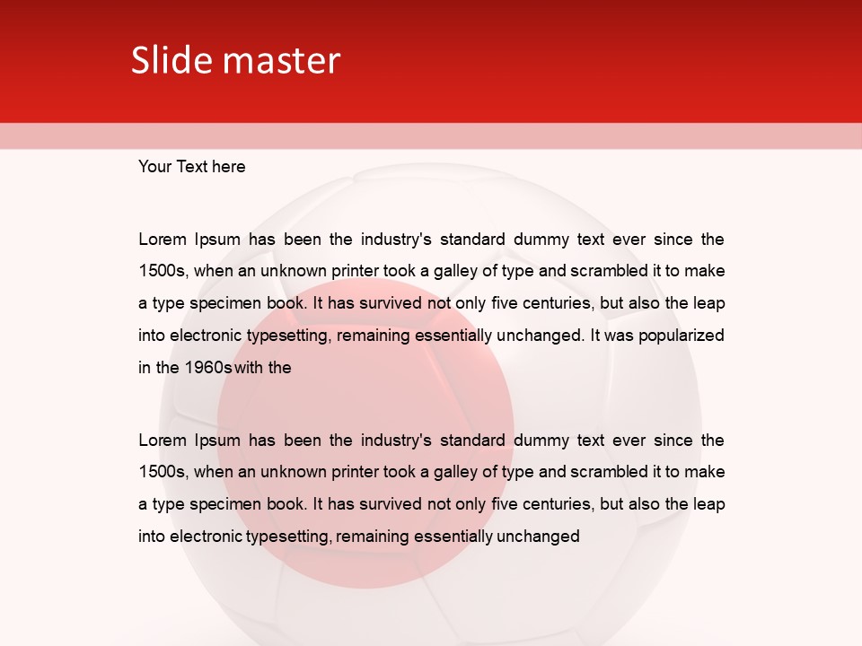 A Soccer Ball With The Flag Of Japan On It PowerPoint Template