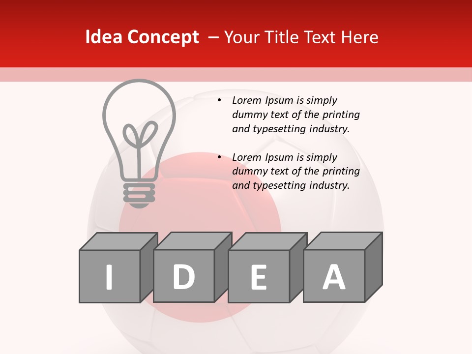 A Soccer Ball With The Flag Of Japan On It PowerPoint Template