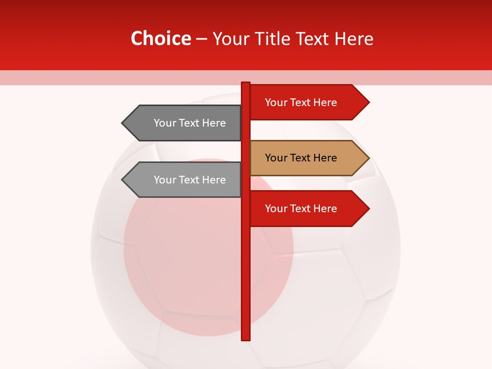 A Soccer Ball With The Flag Of Japan On It PowerPoint Template