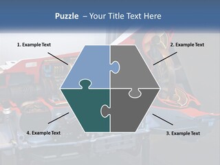 A Car Engine Is Shown With The Name Of The Engine PowerPoint Template
