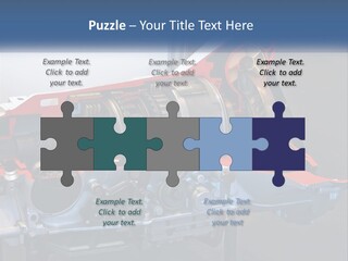 A Car Engine Is Shown With The Name Of The Engine PowerPoint Template