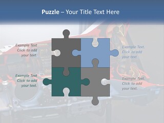 A Car Engine Is Shown With The Name Of The Engine PowerPoint Template