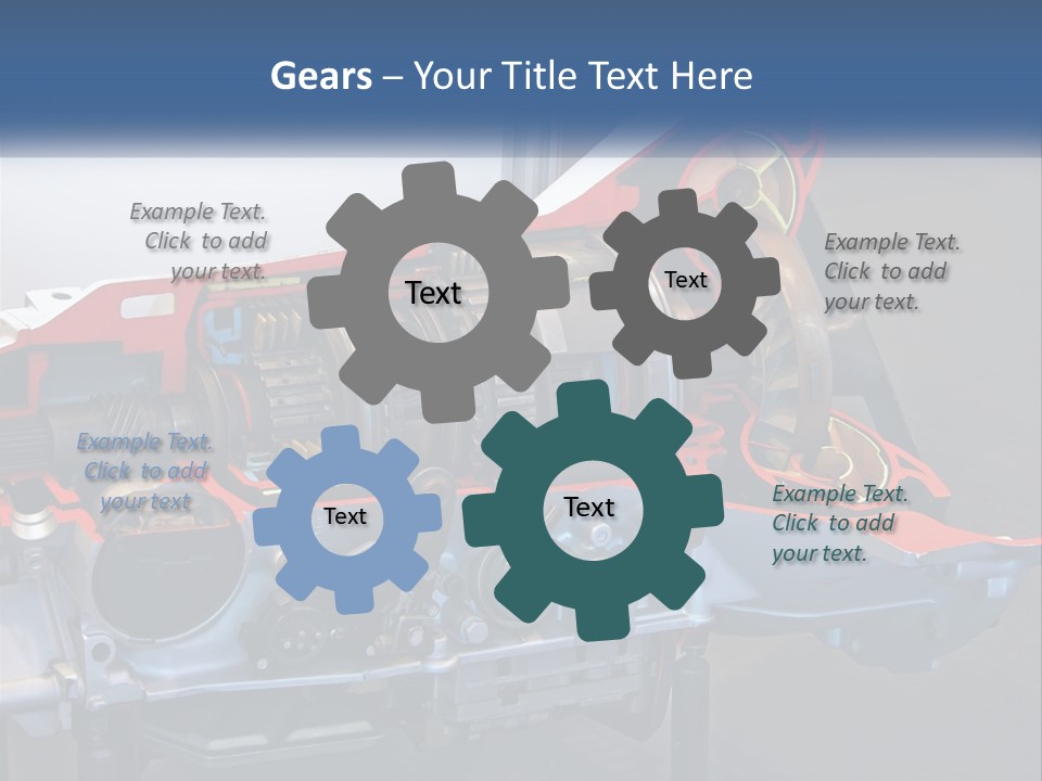 A Car Engine Is Shown With The Name Of The Engine PowerPoint Template