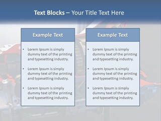 A Car Engine Is Shown With The Name Of The Engine PowerPoint Template