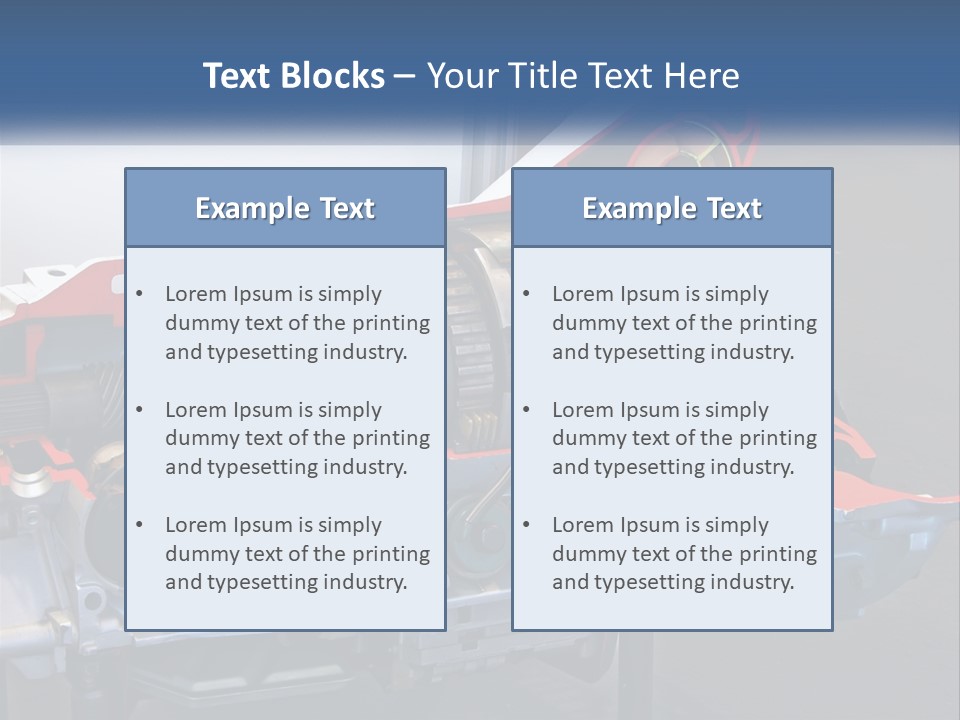 A Car Engine Is Shown With The Name Of The Engine PowerPoint Template