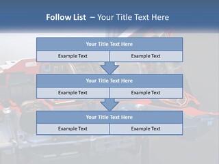 A Car Engine Is Shown With The Name Of The Engine PowerPoint Template