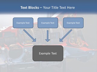 A Car Engine Is Shown With The Name Of The Engine PowerPoint Template