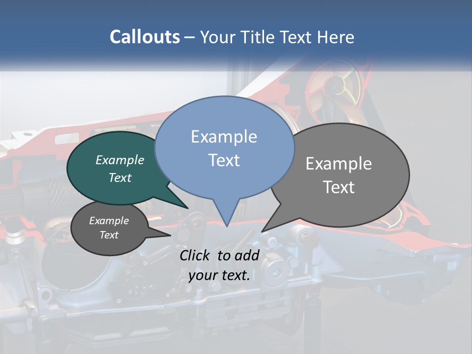 A Car Engine Is Shown With The Name Of The Engine PowerPoint Template