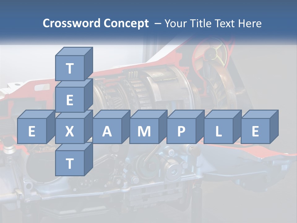 A Car Engine Is Shown With The Name Of The Engine PowerPoint Template