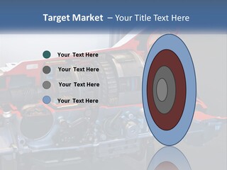 A Car Engine Is Shown With The Name Of The Engine PowerPoint Template