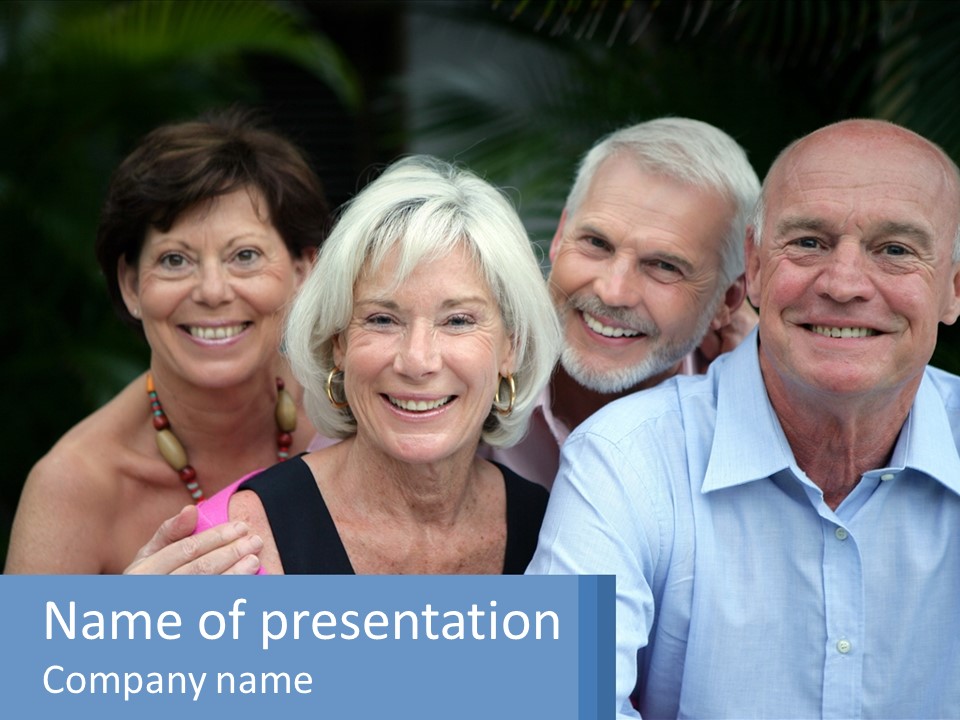 A Group Of Older People Posing For A Picture PowerPoint Template