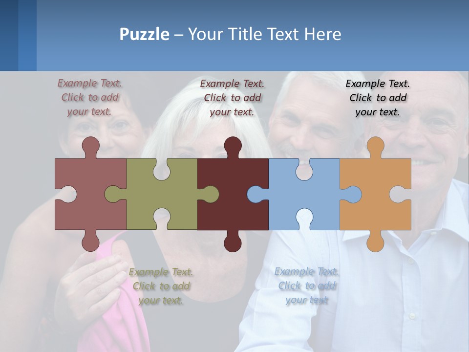 A Group Of Older People Posing For A Picture PowerPoint Template