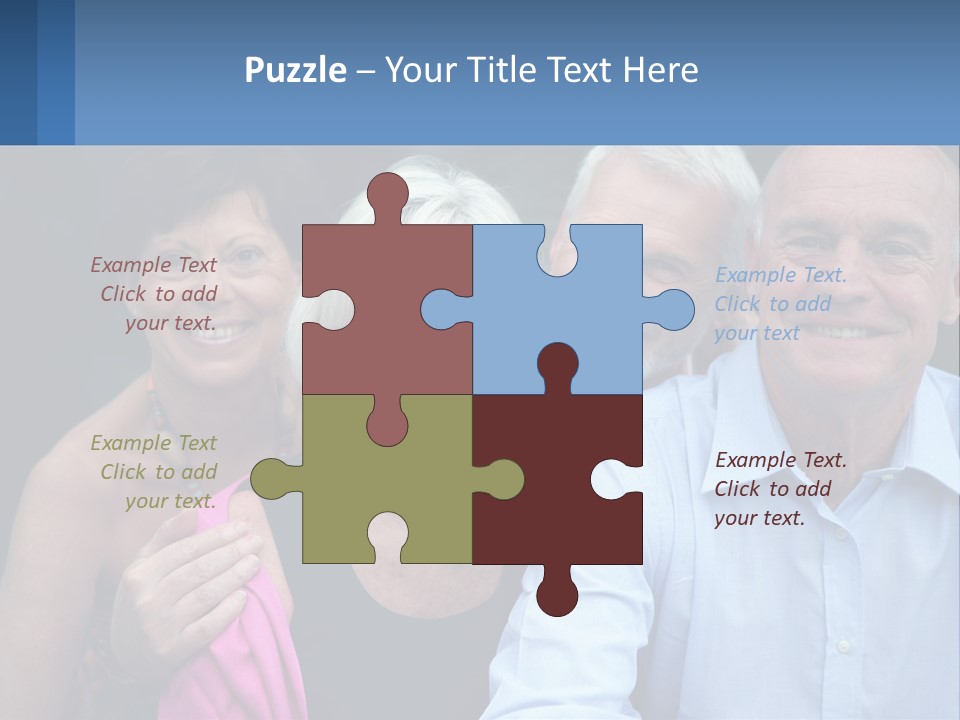 A Group Of Older People Posing For A Picture PowerPoint Template