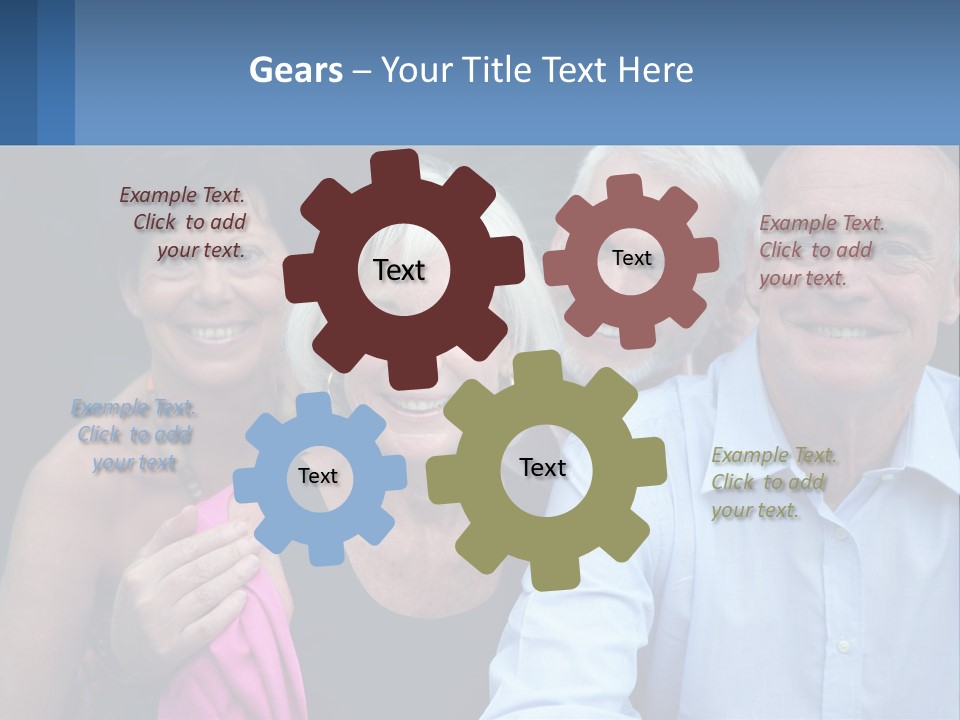 A Group Of Older People Posing For A Picture PowerPoint Template