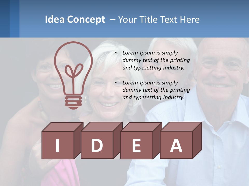 A Group Of Older People Posing For A Picture PowerPoint Template