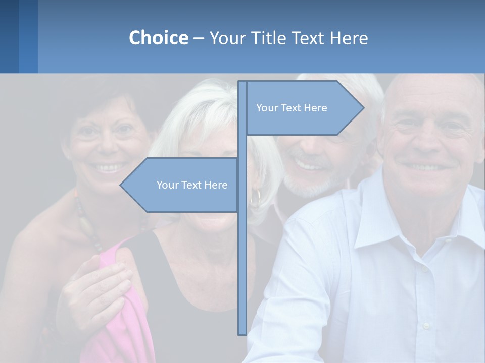A Group Of Older People Posing For A Picture PowerPoint Template