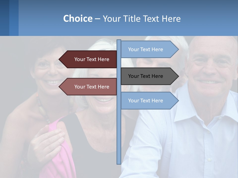 A Group Of Older People Posing For A Picture PowerPoint Template