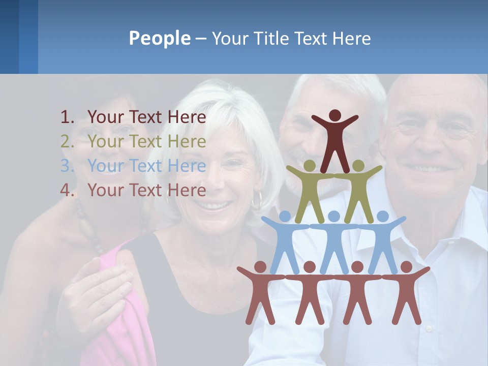 A Group Of Older People Posing For A Picture PowerPoint Template
