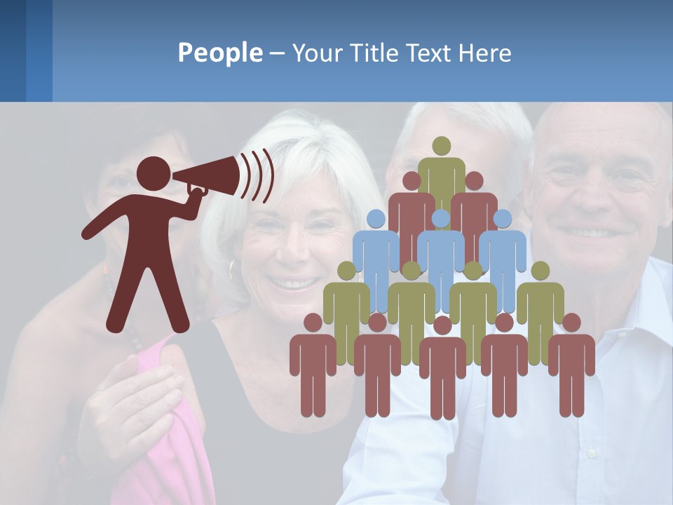 A Group Of Older People Posing For A Picture PowerPoint Template