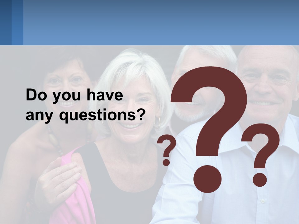 A Group Of Older People Posing For A Picture PowerPoint Template