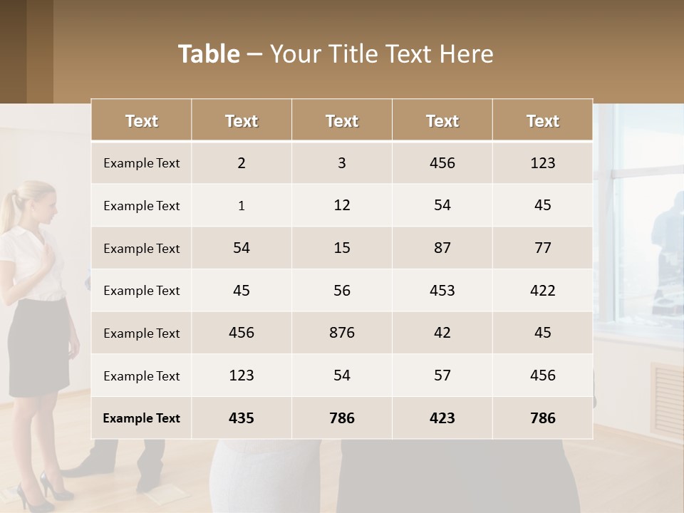 A Group Of Business People Looking At A Piece Of Paper PowerPoint Template