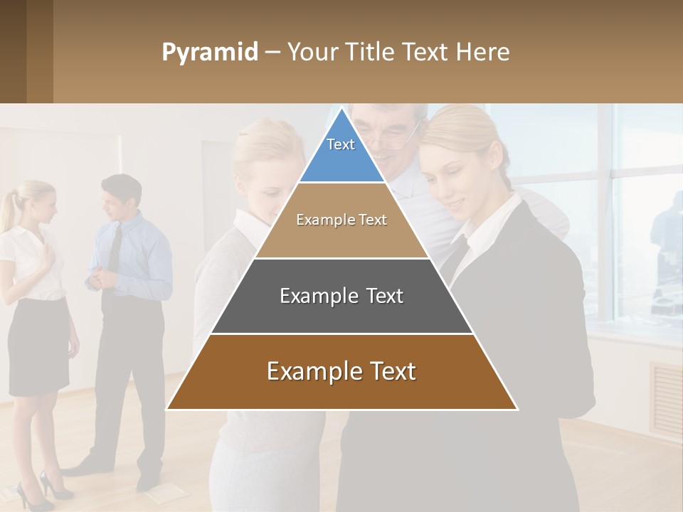 A Group Of Business People Looking At A Piece Of Paper PowerPoint Template