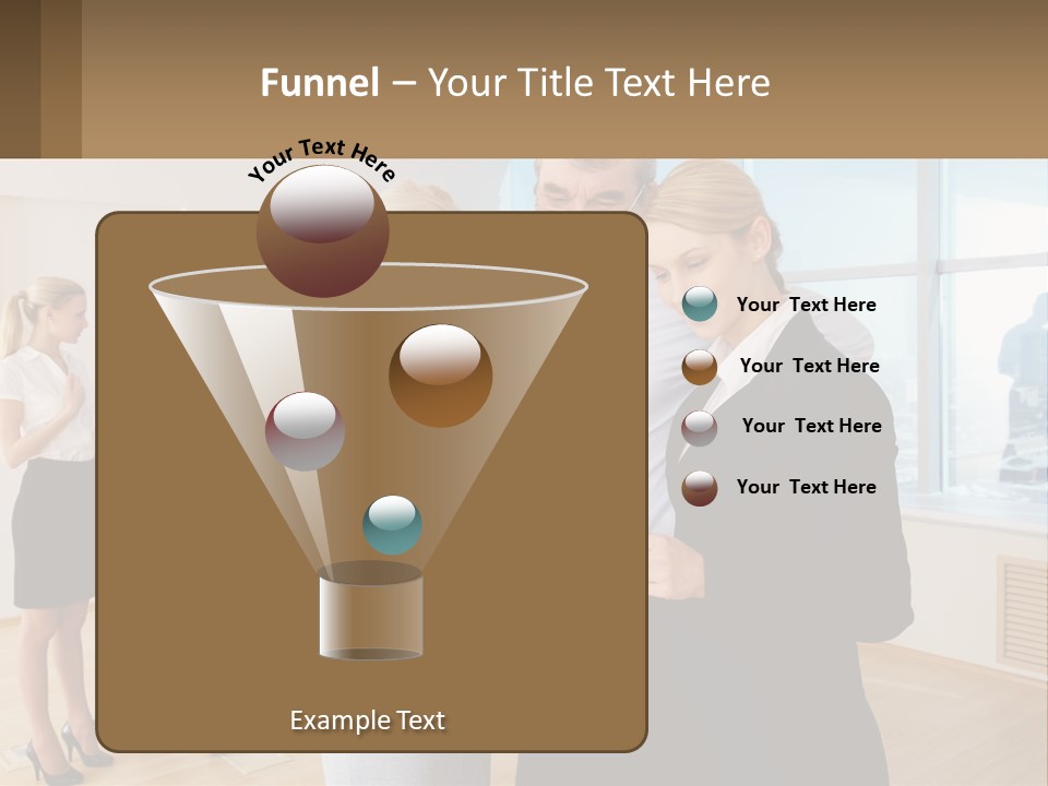 A Group Of Business People Looking At A Piece Of Paper PowerPoint Template