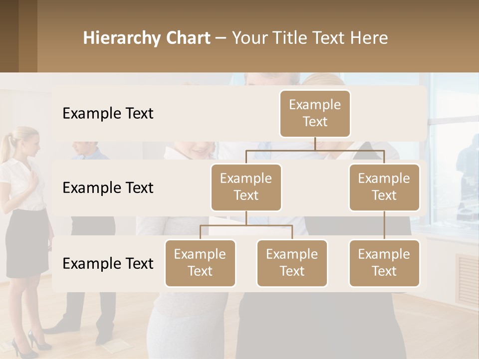A Group Of Business People Looking At A Piece Of Paper PowerPoint Template