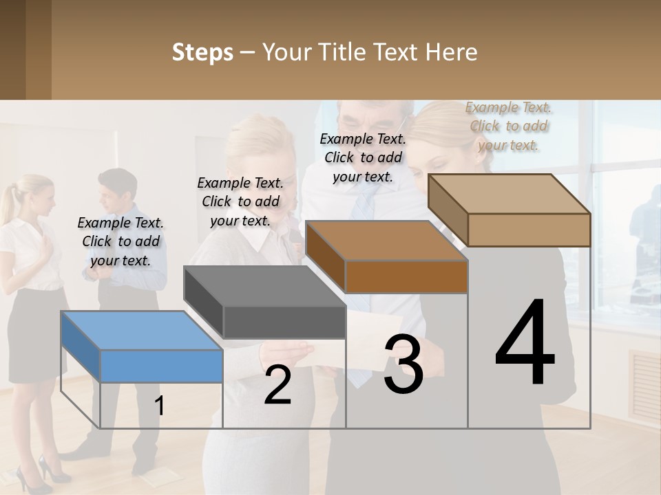 A Group Of Business People Looking At A Piece Of Paper PowerPoint Template