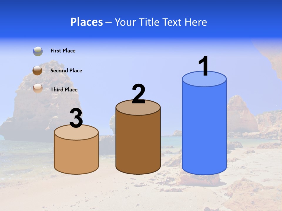 A Rocky Beach With A Rock Formation In The Background PowerPoint Template