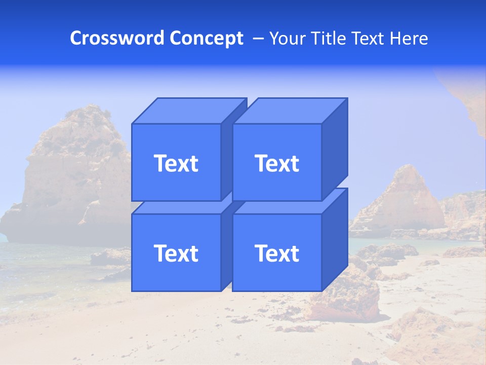 A Rocky Beach With A Rock Formation In The Background PowerPoint Template