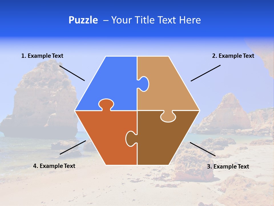 A Rocky Beach With A Rock Formation In The Background PowerPoint Template