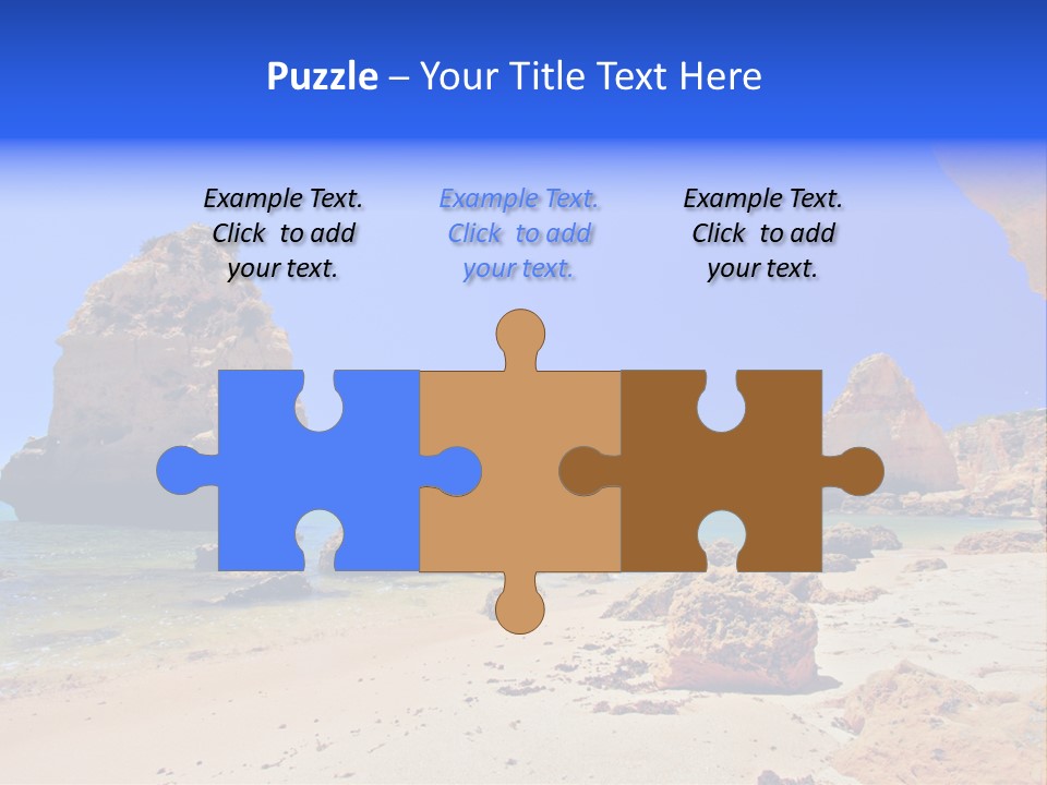 A Rocky Beach With A Rock Formation In The Background PowerPoint Template