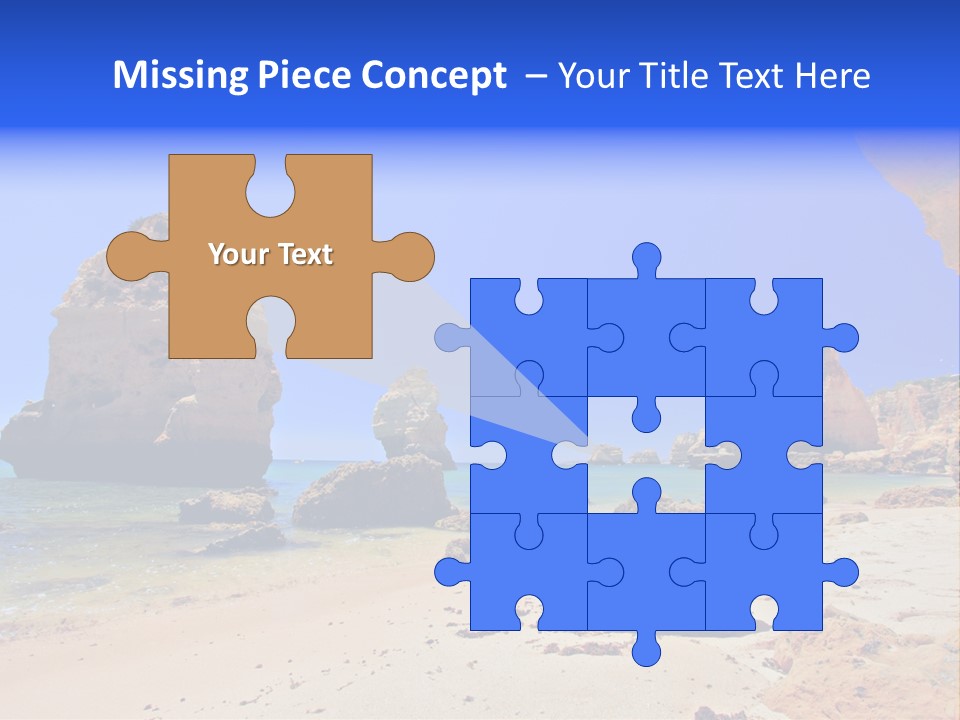 A Rocky Beach With A Rock Formation In The Background PowerPoint Template