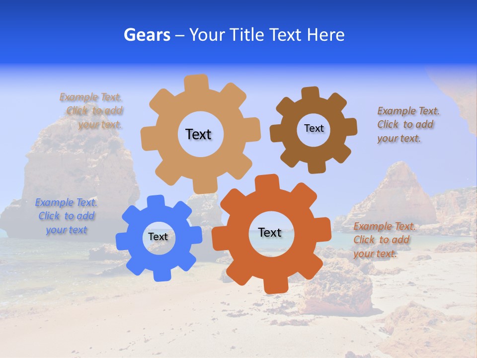 A Rocky Beach With A Rock Formation In The Background PowerPoint Template