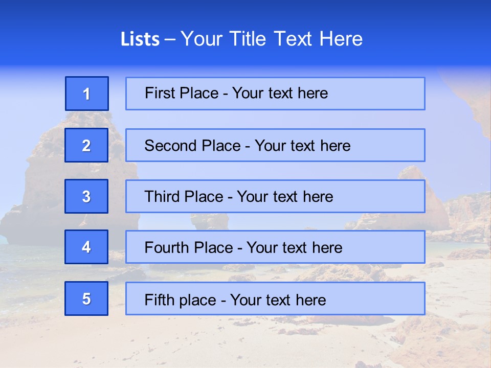 A Rocky Beach With A Rock Formation In The Background PowerPoint Template