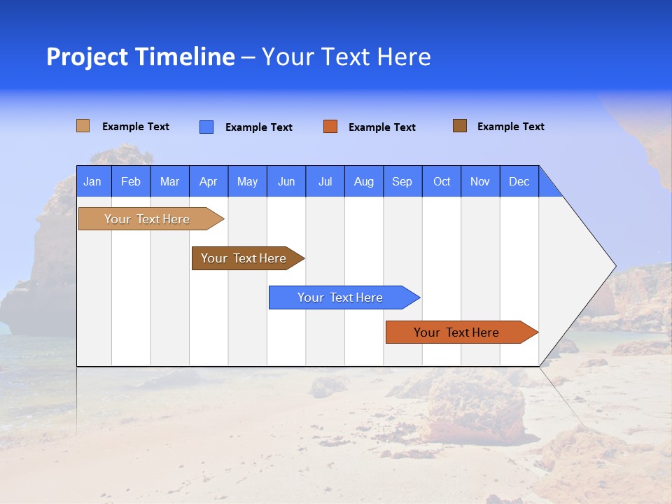 A Rocky Beach With A Rock Formation In The Background PowerPoint Template